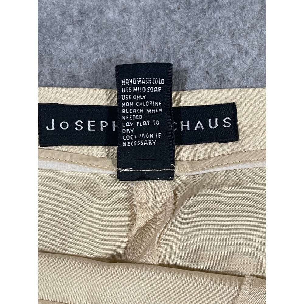 Josephine Chaus Silk Wool Blend Trousers Cream Pleated High Rise Pants Womens 14 - Picture 6 of 7